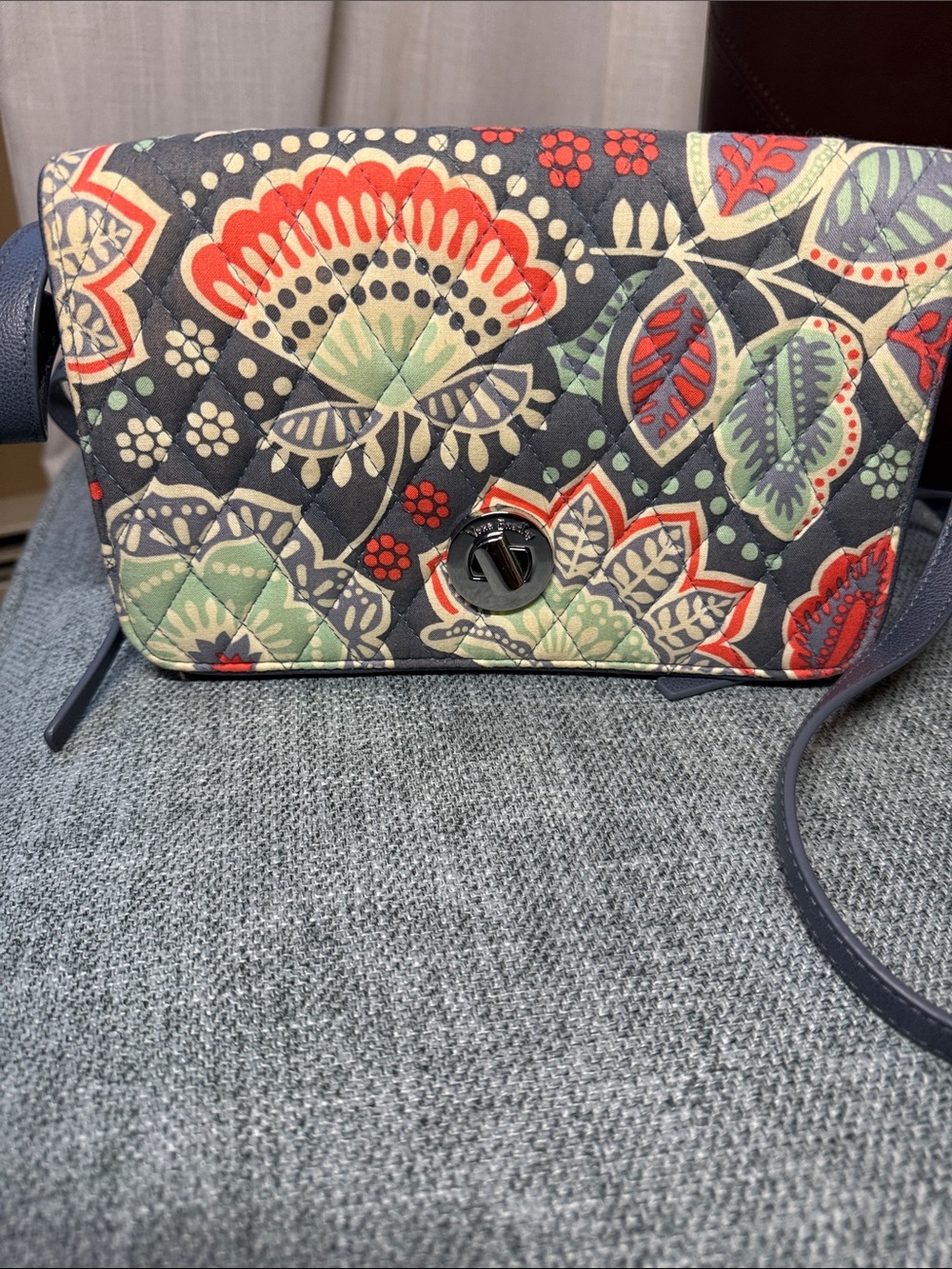 Vera Bradley blue Crossbody with orange freen Floral Print
